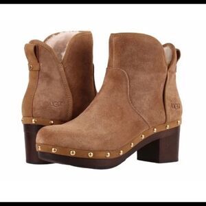 Authentic UGG W CAM II Suede Chestnut Shearling Chunky Platform Y2K Boots 7M New